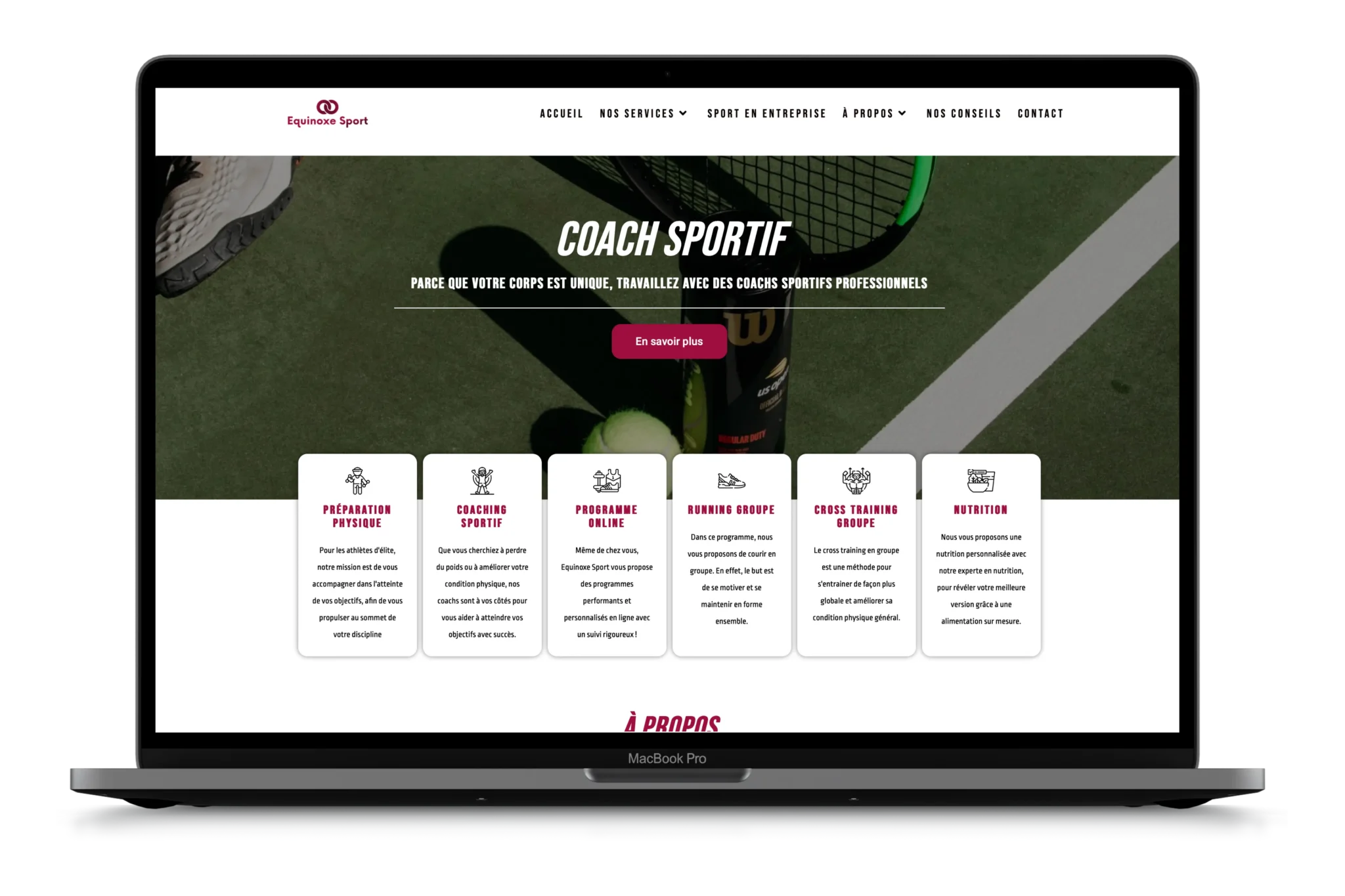 Création d'un site internet pour Equinoxe Sport, deux coachs sportifs