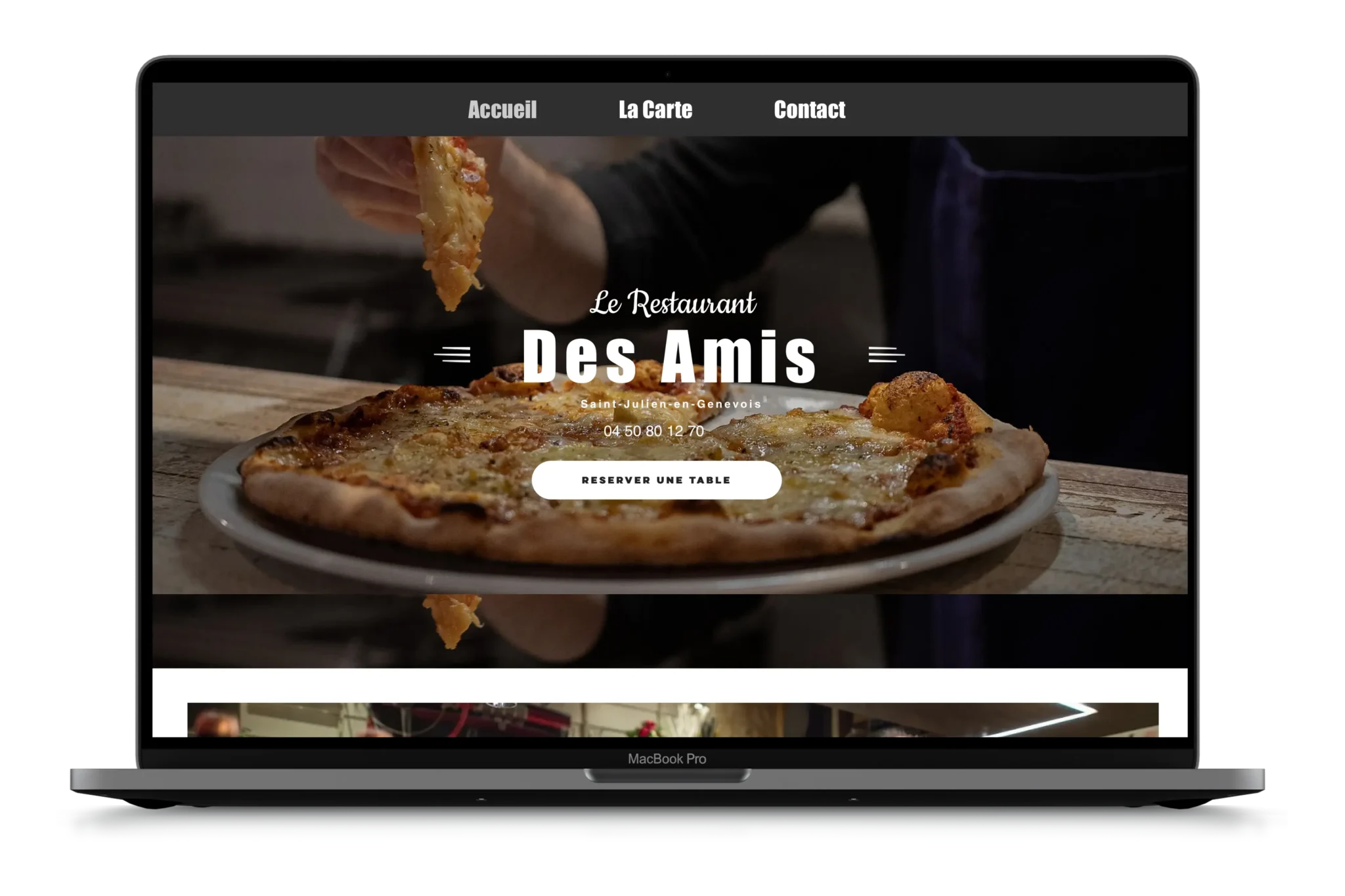 Projet site internet pour Le Restaurant des Amis